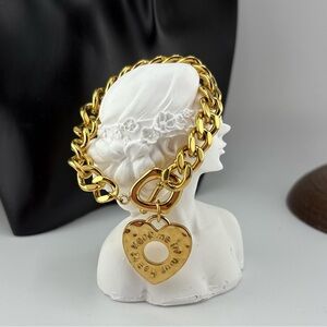 ✨ Gold Heart Charm Chain Bracelet ✨